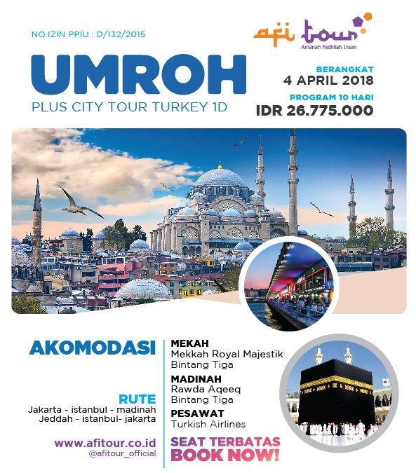 Paket Umroh Plus Turkey 1 Hari 4 April 2018