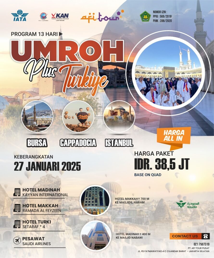 UMROH PLUS TURKY 27 JANUARI 2025