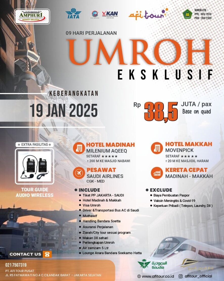 UMROH EKSKLUSIF 19 JANUARI 2025